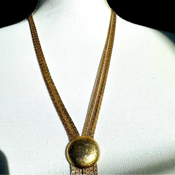 D’orlan - Vintage gold plated Y 6-strand necklace - Picture 9 of 14